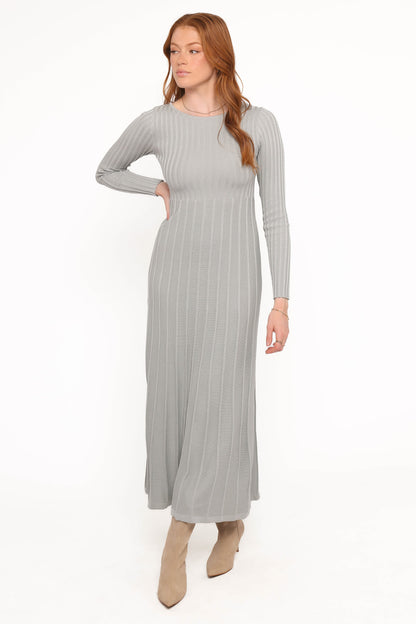 Alison Long Sleeve Maxi Dress - Grey