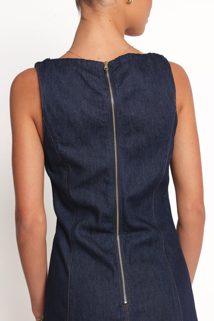 Calyx Mini Dress - Dark Denim