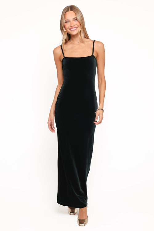 Everlee Maxi Dress - Emerald Velvet