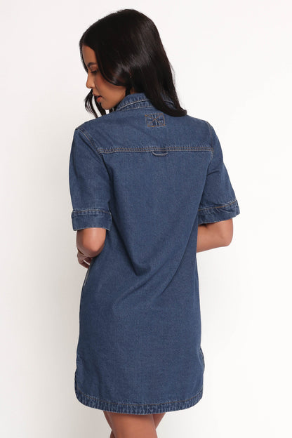 Fleming Shirt Mini Dress - Denim