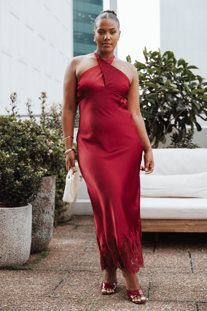 Jeannie Maxi Dress - Dark Red