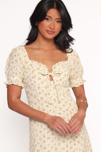 Joss Mini Dress - Cream Yellow