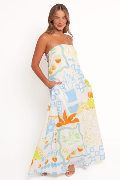 Kaelani Strapless Maxi Dress - Multi Print