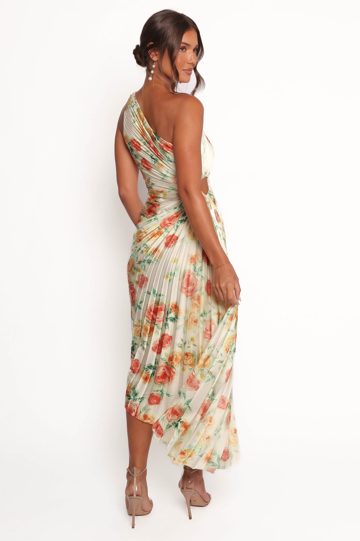 Kleo One Shoulder Maxi Dress - Yellow Floral