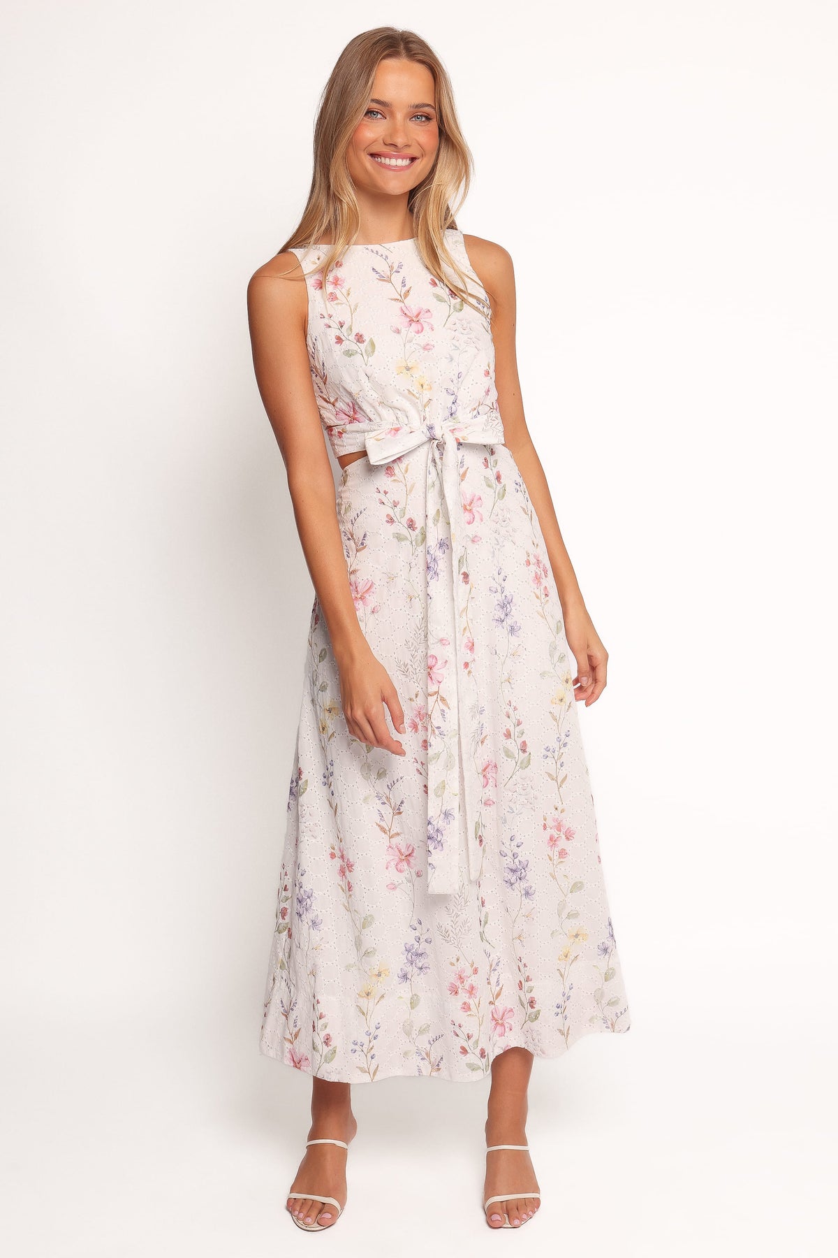 Levin Midi Dress - White Floral