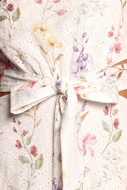 Levin Midi Dress - White Floral
