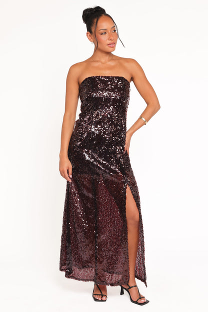 Liliane Maxi Dress - Cherry Sequin