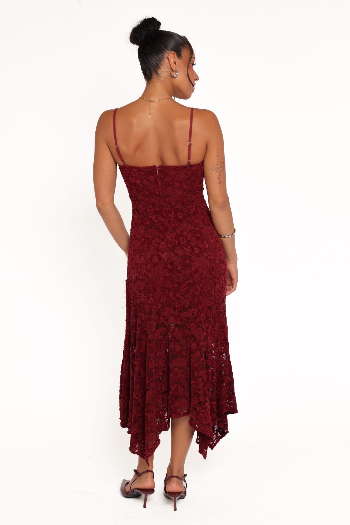 Lorde Midi Dress - Burgundy Lace