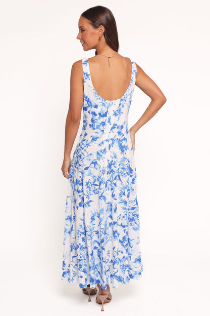 Lowen Midi Dress - Blue Floral