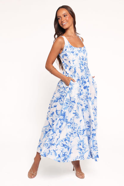 Lowen Midi Dress - Blue Floral