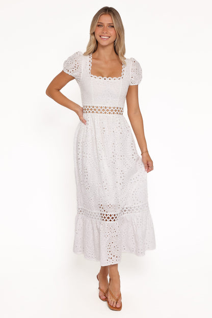 Melania Midi Dress - White