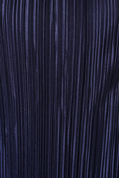Melody Plisse Halter Maxi Dress - Navy