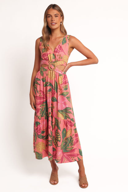 Oasis Midi Dress - Pink Rio