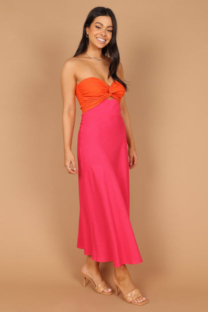 Rosetta Dress - Fuchsia/Orange
