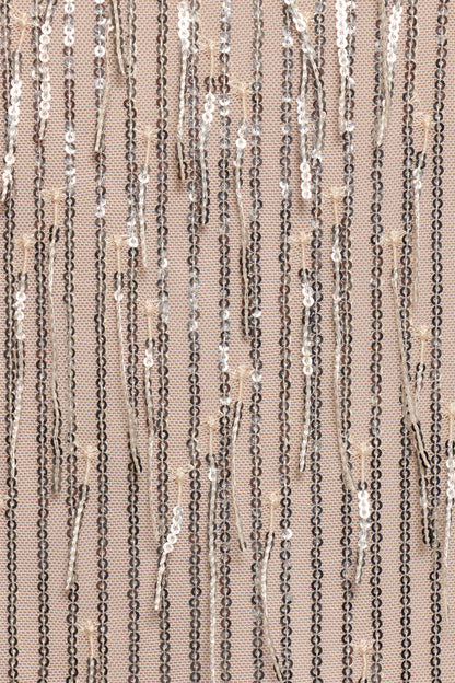 Serena Sequin Mini Dress - Nude/Silver