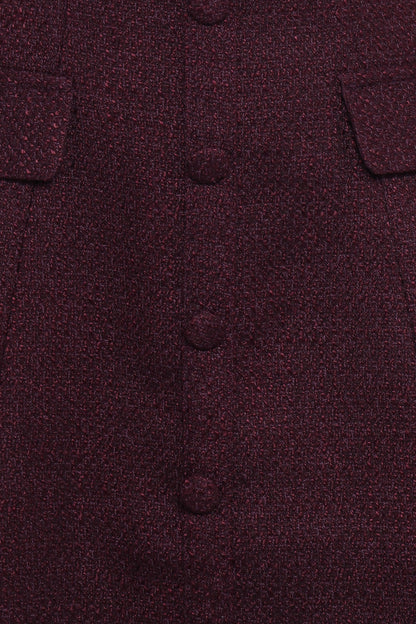 Sutton Mini Dress - Plum Tweed