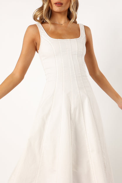 Una Midi Dress - White