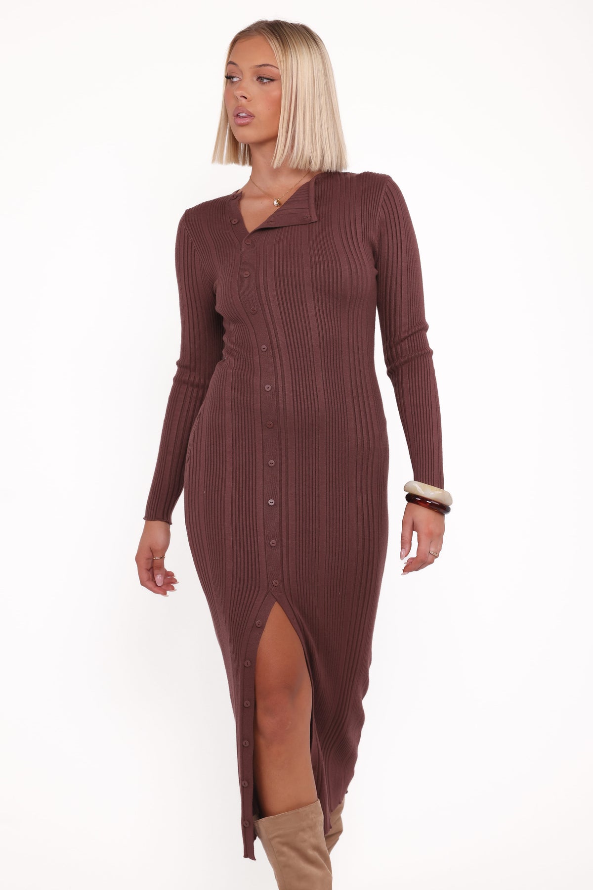 Valia Midi Dress - Espresso
