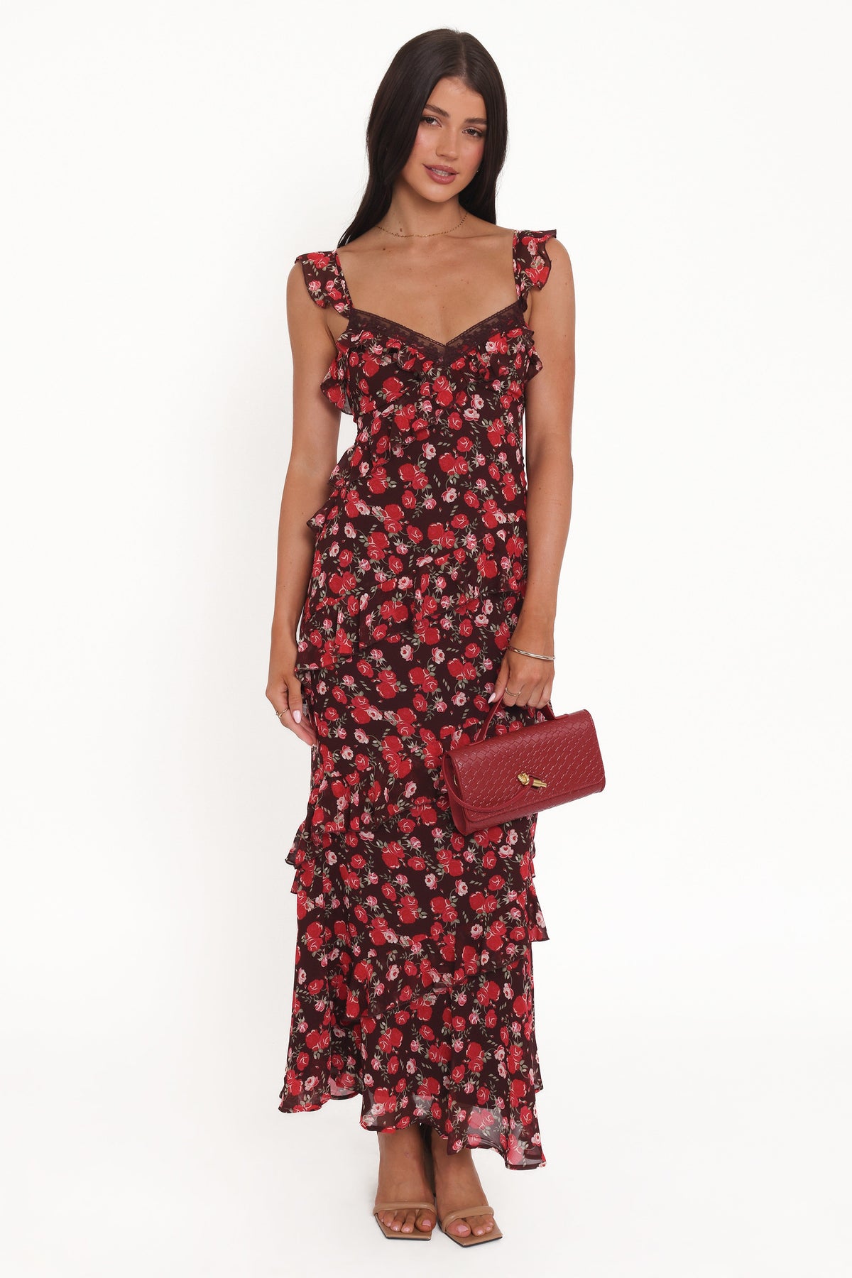 Virginia Maxi Dress - Brown Floral