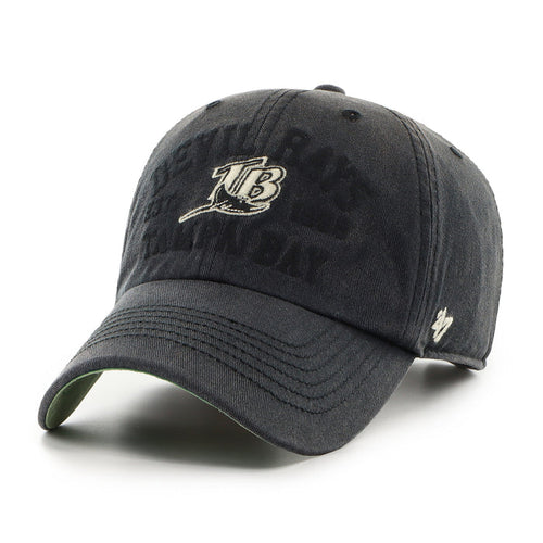 Rays '47 Brand Black Distressed Devil Rays Coop Clean Up Adjustable Hat
