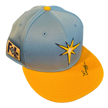 Rays Edwin Uceta Team Issued Authentic Autographed Spring Training Hat