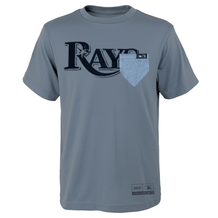 Rays Men's Gray BASEBALLISM Home Plate Pocket Tee