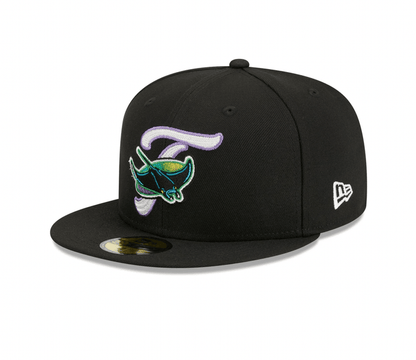 Rays New Era Black Devil Rays Duo Logo 59Fifty Fitted Hat - The Bay Republic | Team Store of the Tampa Bay Rays & Rowdies