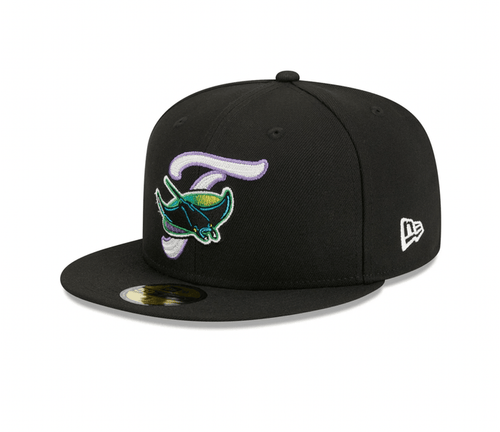 Rays New Era Black Devil Rays Duo Logo 59Fifty Fitted Hat - The Bay Republic | Team Store of the Tampa Bay Rays & Rowdies