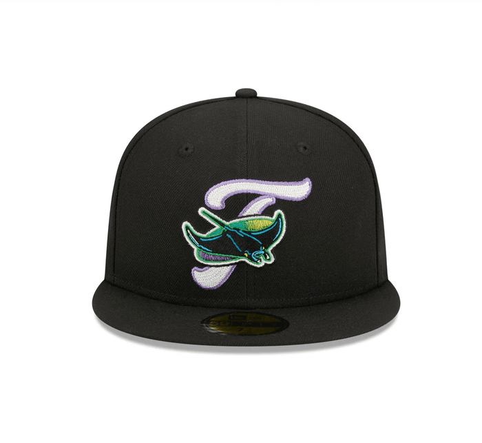 Rays New Era Black Devil Rays Duo Logo 59Fifty Fitted Hat - The Bay Republic | Team Store of the Tampa Bay Rays & Rowdies
