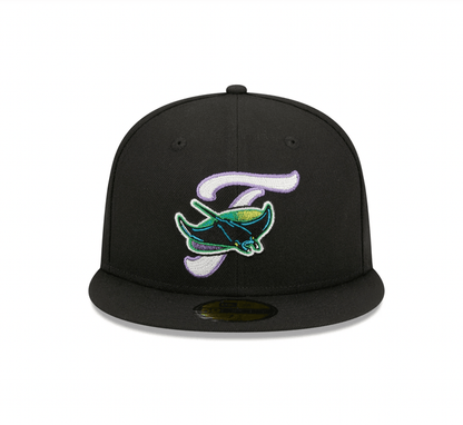 Rays New Era Black Devil Rays Duo Logo 59Fifty Fitted Hat - The Bay Republic | Team Store of the Tampa Bay Rays & Rowdies