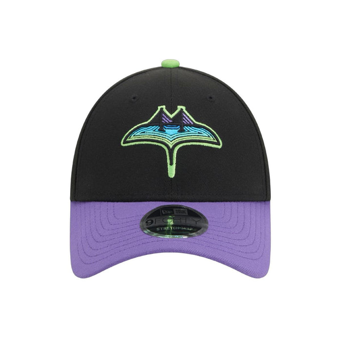 Rays New Era Black Purple City Connect 9Forty Stretch Snap Adjustable Hat
