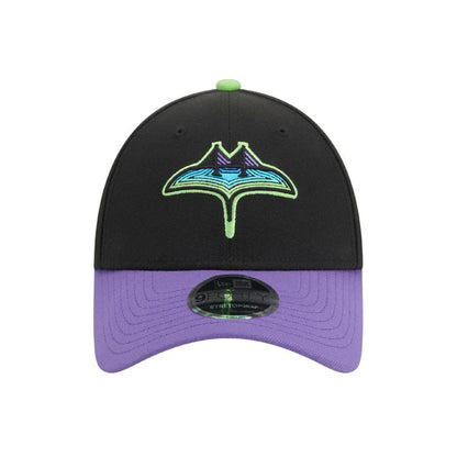 Rays New Era Black Purple City Connect 9Forty Stretch Snap Adjustable Hat