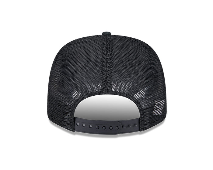 Rays New Era Black TB Stripes 9SEVENTY Stretch-Snap Trucker Hat