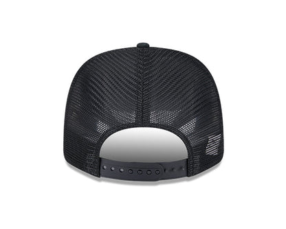 Rays New Era Black TB Stripes 9SEVENTY Stretch-Snap Trucker Hat