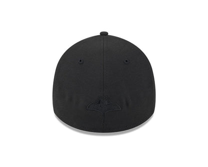 Rays New Era City Connect Black on Black Flames 39Thirty Flex Fit Hat