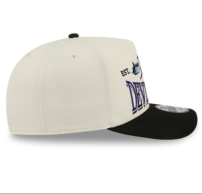 Rays New Era Cream Devil Rays Script A-Frame 9Fifty Adjustable Hat