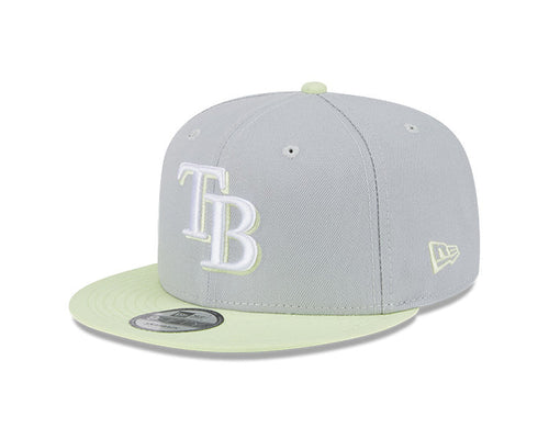 Rays New Era Gray Neon TB 9Fifty Snapback Hat