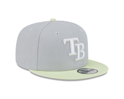 Rays New Era Gray Neon TB 9Fifty Snapback Hat