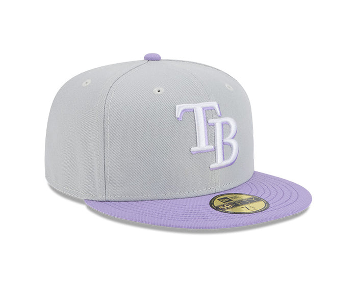 Rays New Era Gray Purple TB 59Fifty Fitted Hat