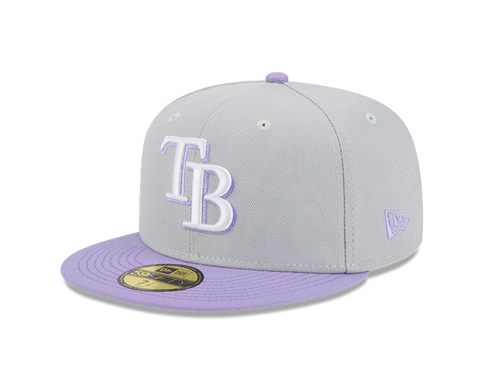 Rays New Era Gray Purple TB 59Fifty Fitted Hat