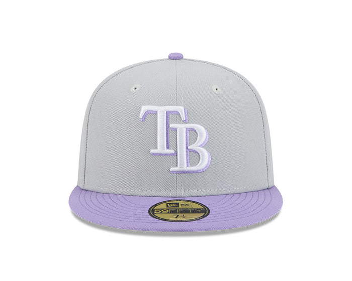 Rays New Era Gray Purple TB 59Fifty Fitted Hat