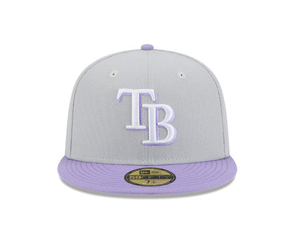 Rays New Era Gray Purple TB 59Fifty Fitted Hat