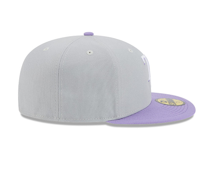 Rays New Era Gray Purple TB 59Fifty Fitted Hat