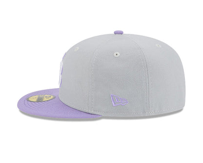 Rays New Era Gray Purple TB 59Fifty Fitted Hat
