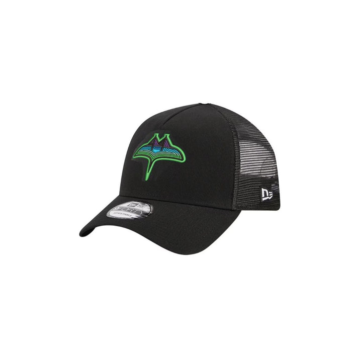 Rays New Era Toddler Black City Connect AFrame Trucker 9Forty Adjustable Hat