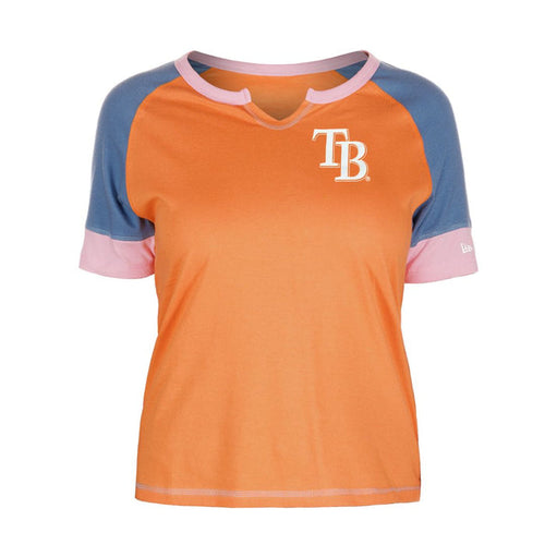 Rays Women's New Era Navy/Pink/Orange Color TB Tee