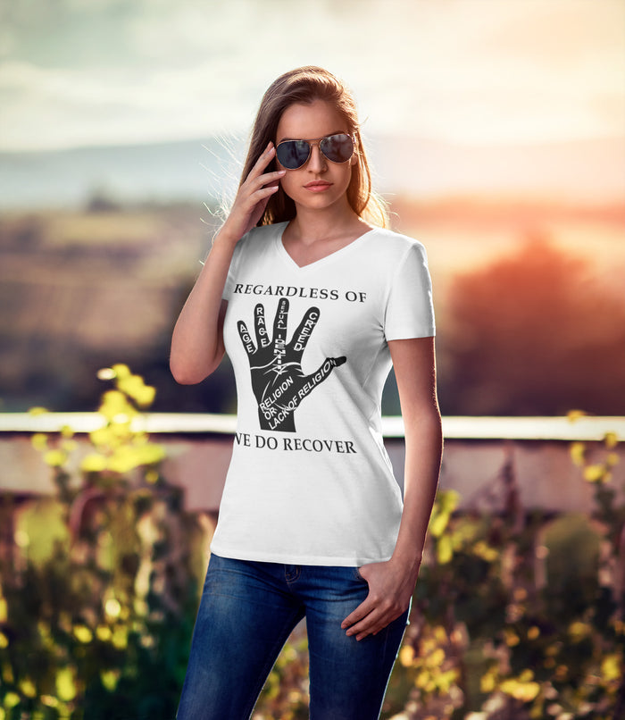 Regardless Of - We Do Recover dtg V-Neck Tee