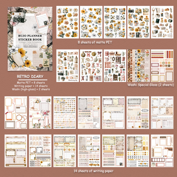 Retro Diary Sticker Book