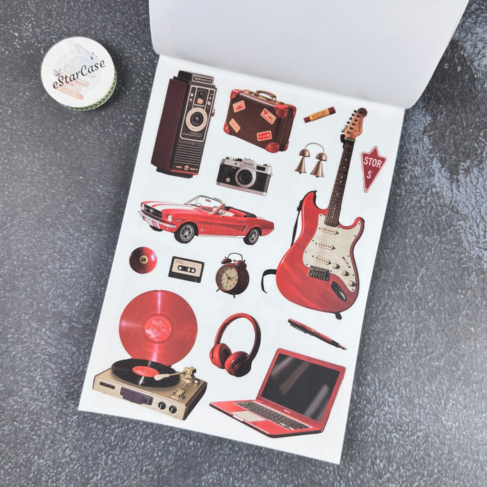 Retro Red Sticker Book
