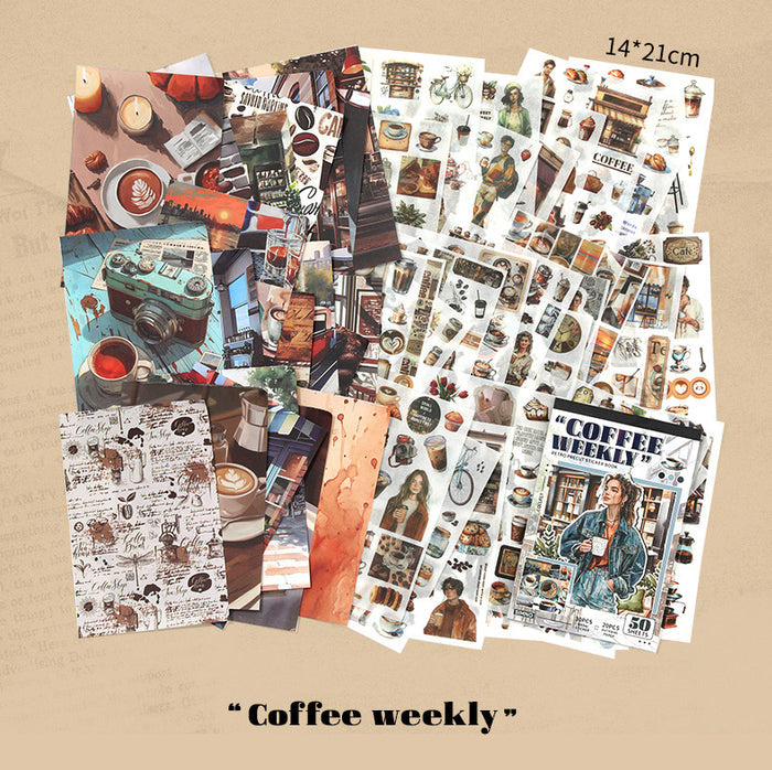 Retro-Style Sticker Book 50 Sheets
